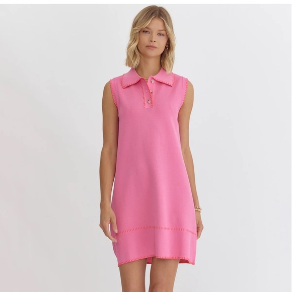 Entro Pink Dress - L & NWT! - Picture 1 of 8